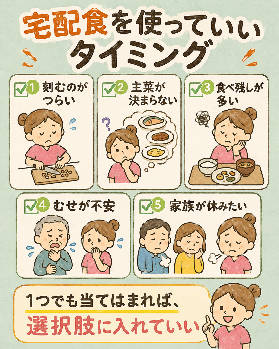 宅配食を使っていいタイミング