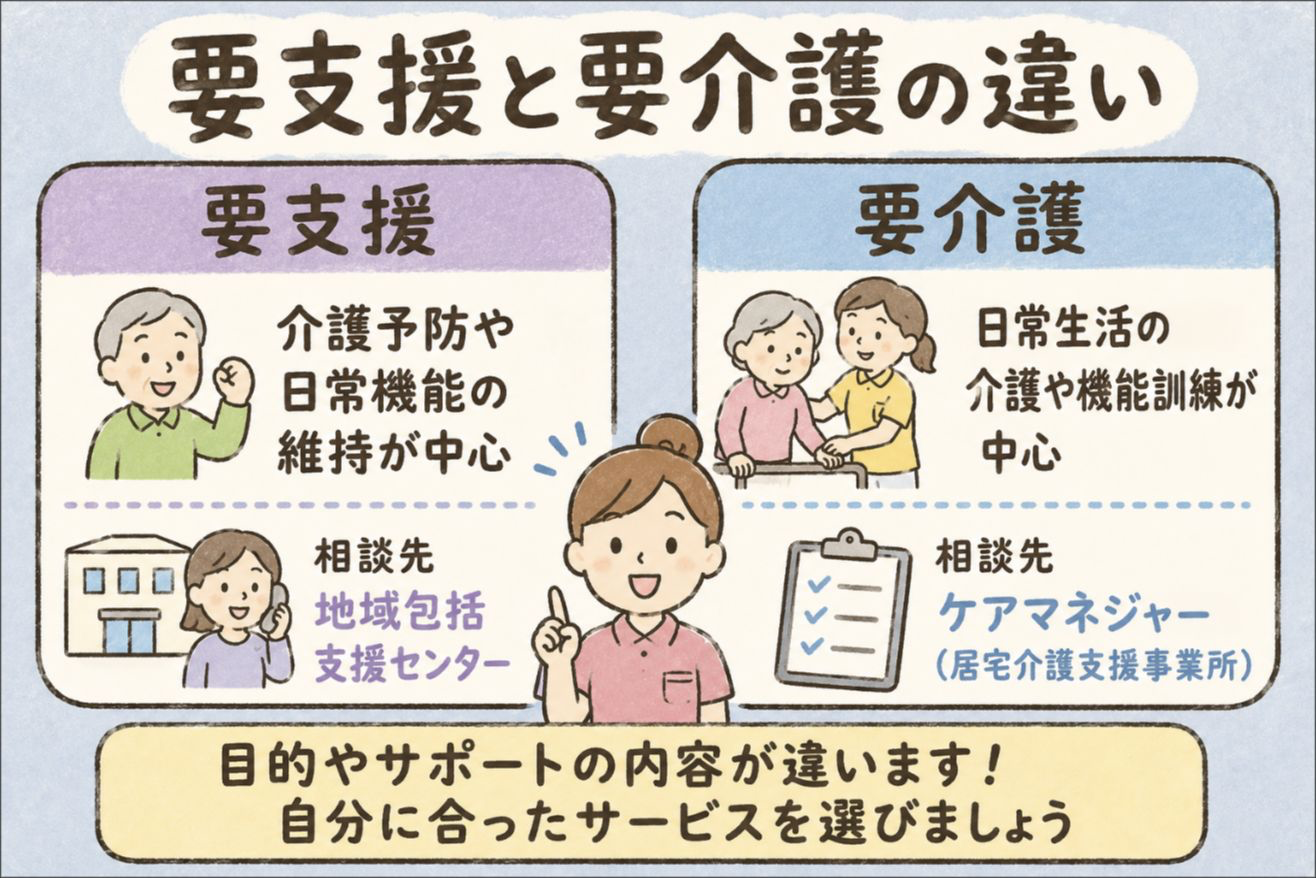 要支援と要介護の違い