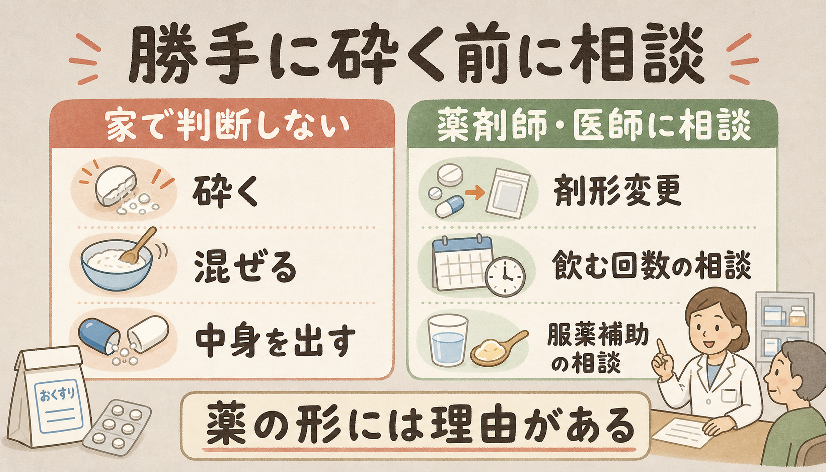 勝手に砕く前に相談