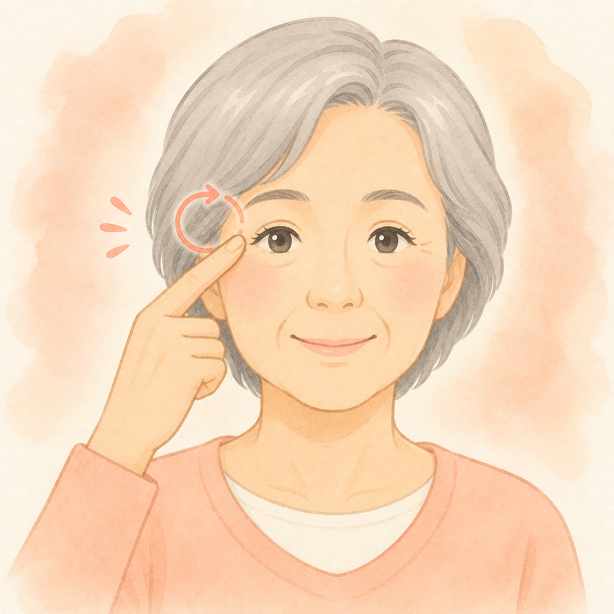 目周りのマッサージ イラスト