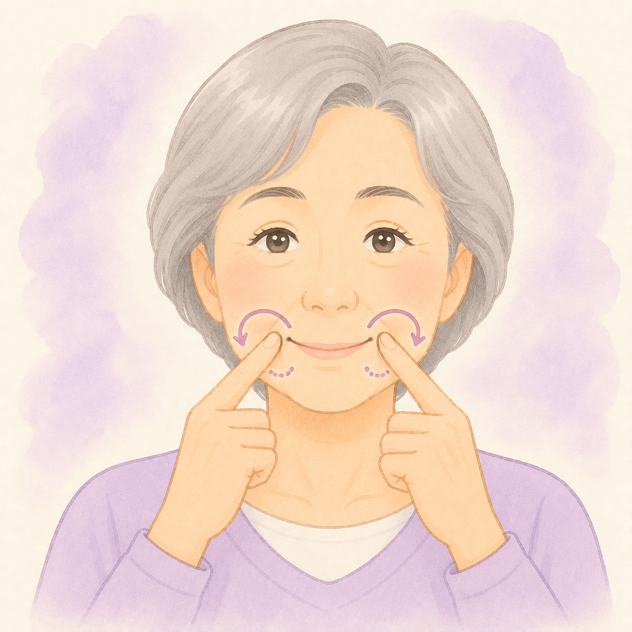 口角のマッサージ イラスト