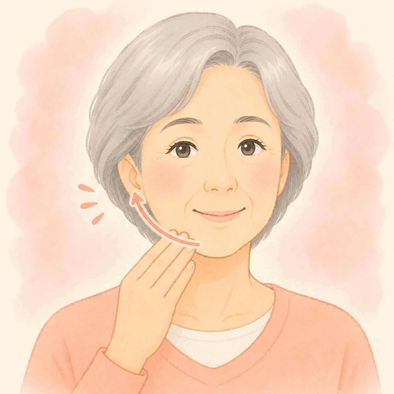 顎のマッサージ イラスト
