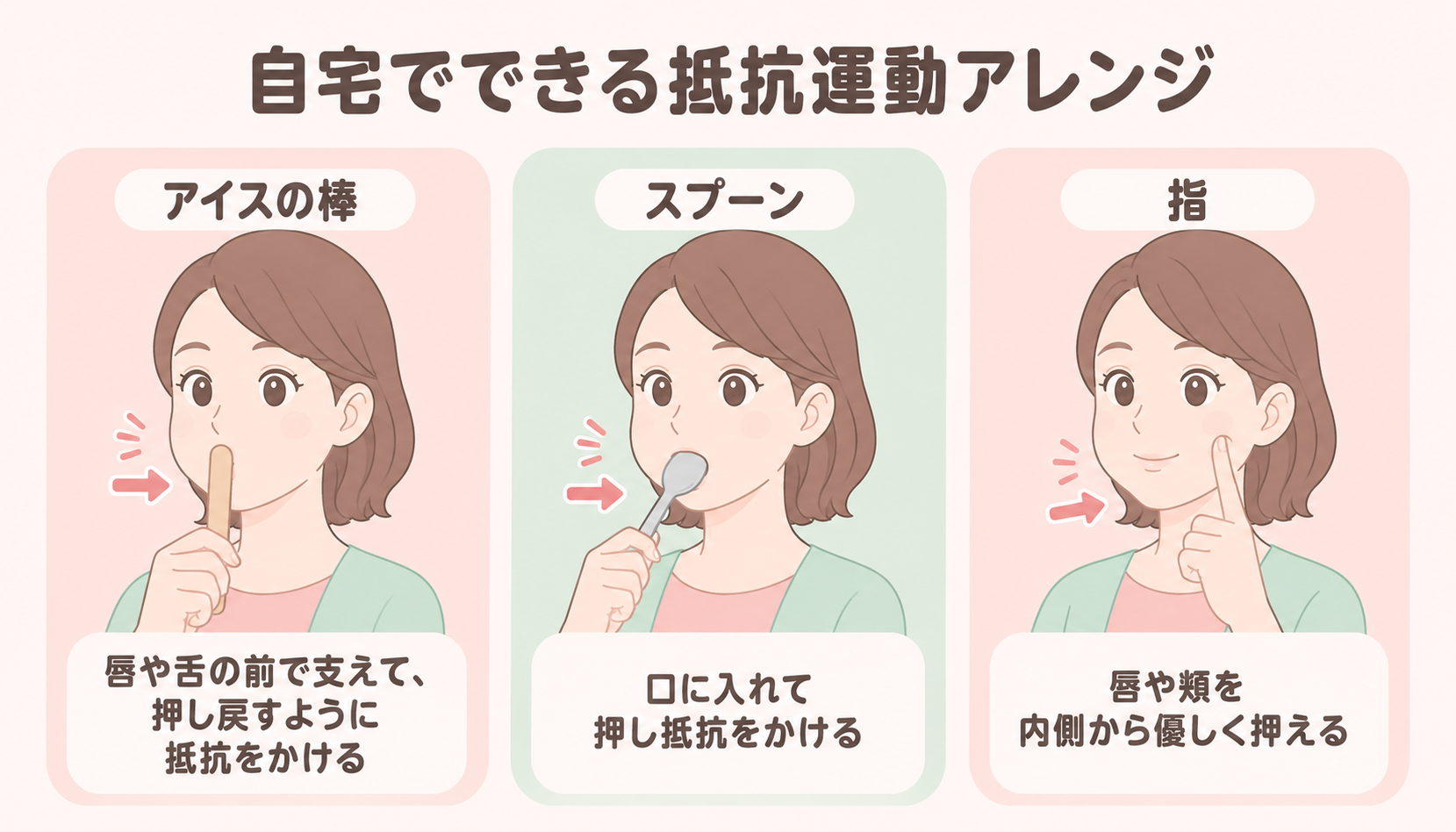自宅でできる抵抗運動アレンジ（アイスの棒・スプーン・指で代用）