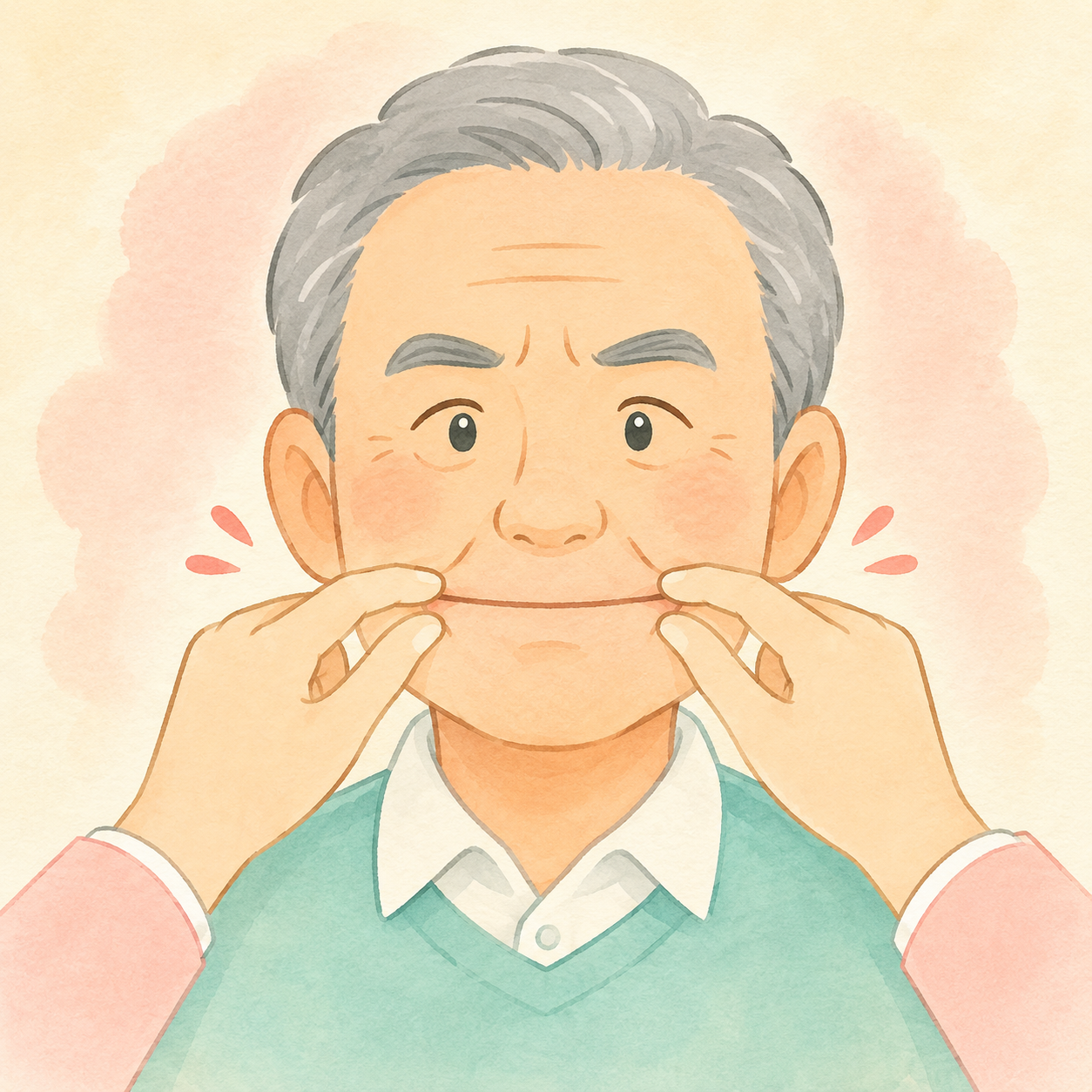 口唇の抵抗運動 イラスト