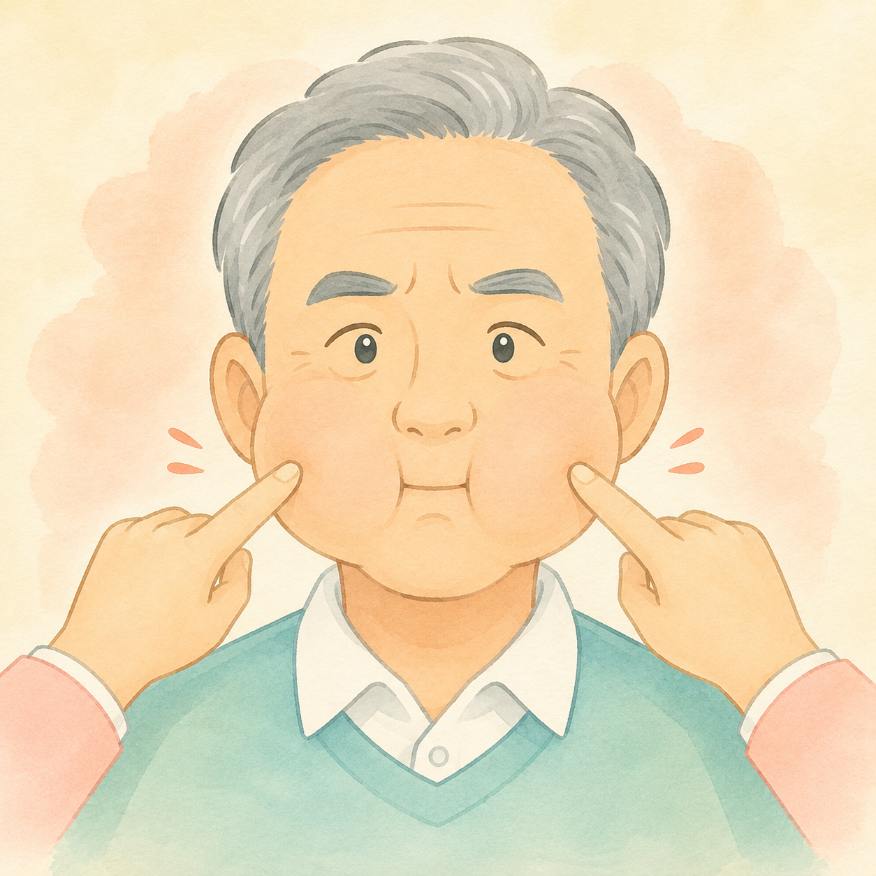 頬の抵抗運動 イラスト